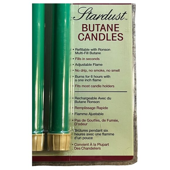 Ronson Stardust Butane Candles Refillable Green Adjustable NEW - Picture 3 of 4